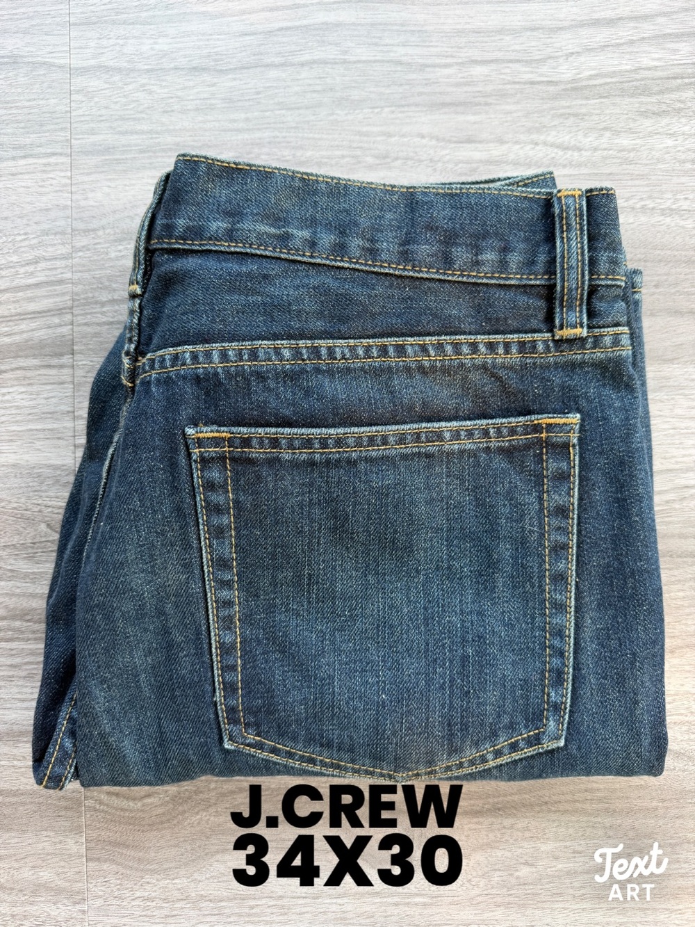 J.Crew Factory Mens Vintage Slim Fit Dark Wash Jeans 100% Cotton 34W 30L